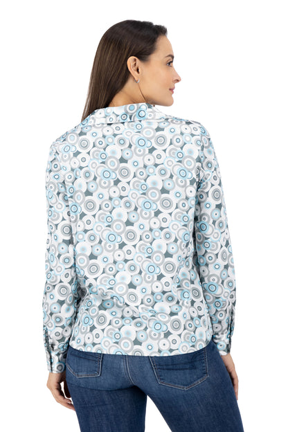 Blusa Color Estampado Circulo Azul