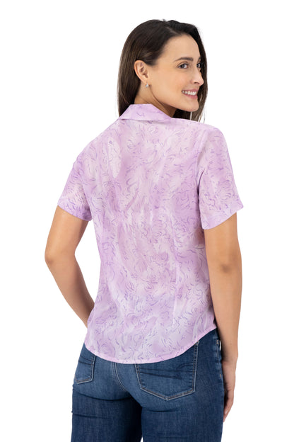 Blusa Color Lila Lineas Moradas