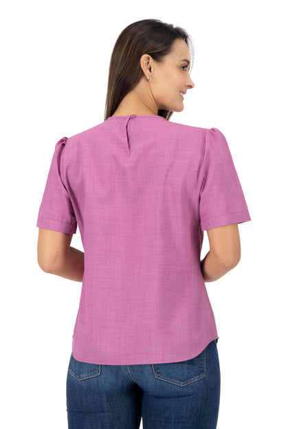 Blusa Color Rosa Purpura