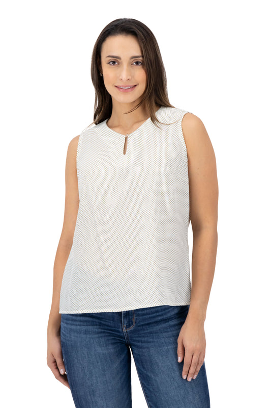 Blusa Color EstampadoPuntos Café