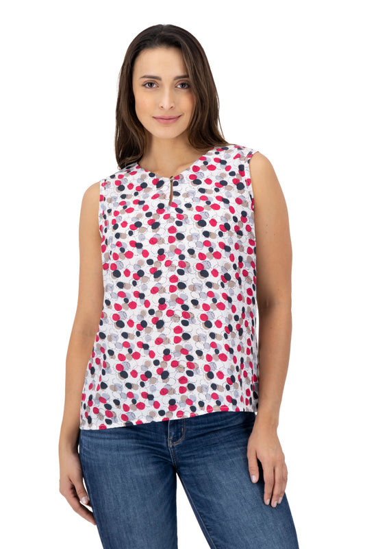 Blusa Color Fucsia Puntos Negro