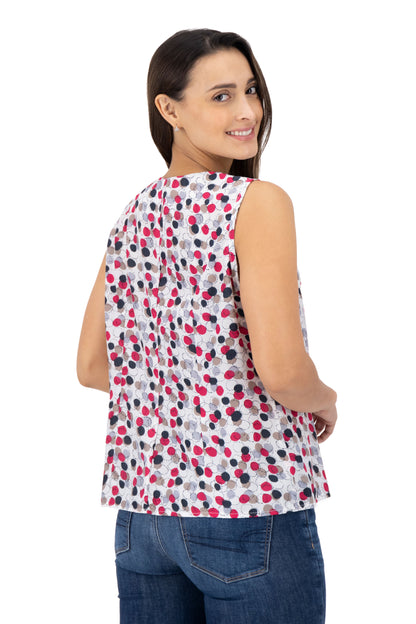 Blusa Color Fucsia Puntos Negro