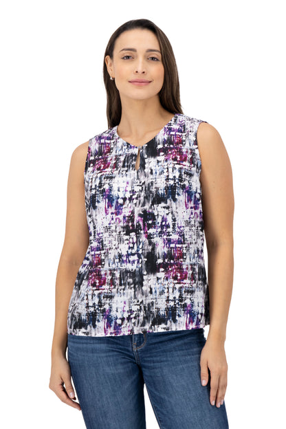 Blusa Color Estampado Morado/Violeta/Negro