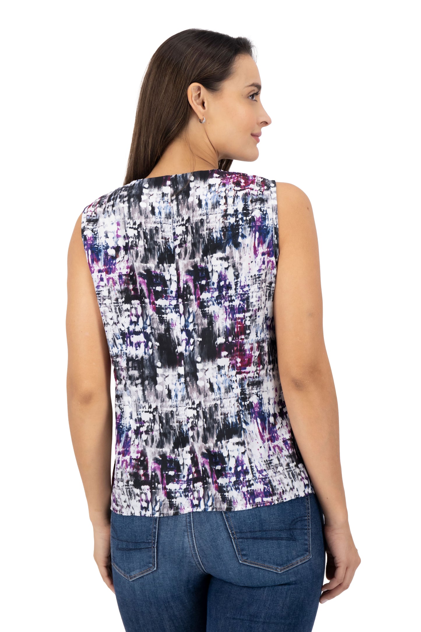 Blusa Color Estampado Morado/Violeta/Negro