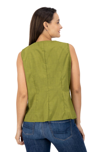 Blusa Color Verde Olivo Rayas