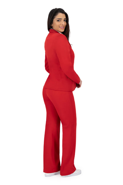 Traje (Saco/Pantalon) Color-Rojo