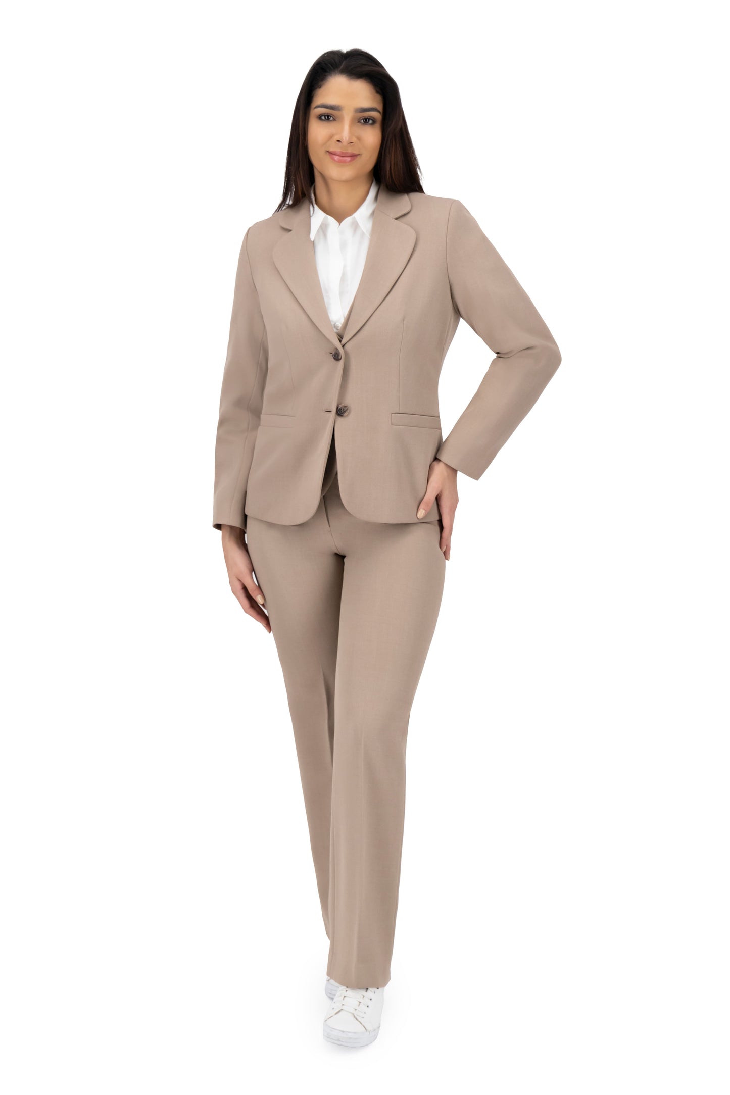 Traje (Saco/Chaleco/Pantalon) Color-Beige